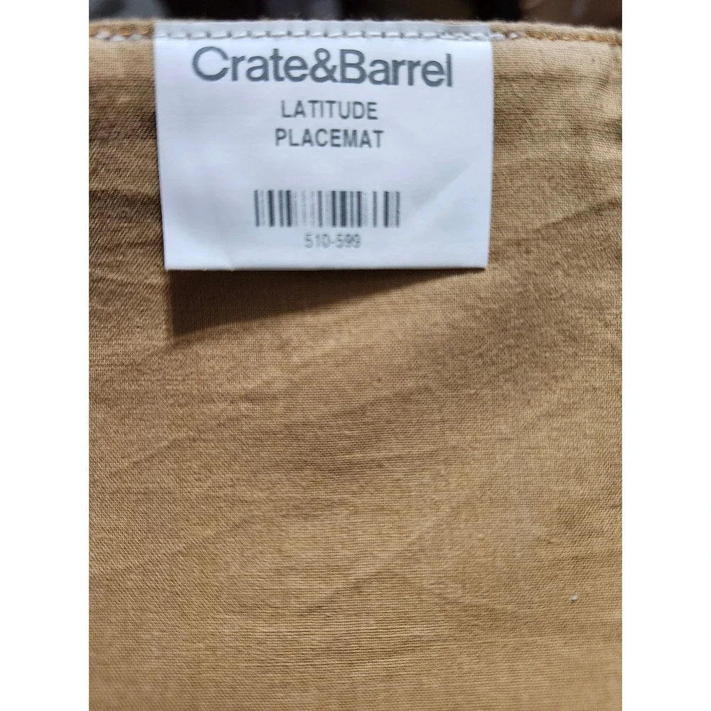 Crate & Barrel Latitude Placemats Set of 4 Multi Color Striped Modern 510-599‎
